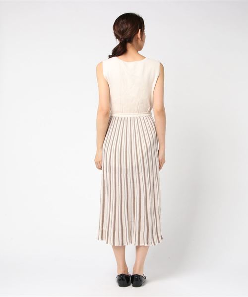 LUGG NAGG(ラグナグ)の「【Jewelobe/ ジュエローブ】ストライプノースリーブニットワンピース(ワンピース・レディース・パープル/ブルー/ベージュ・FREE)」の13枚目の写真
