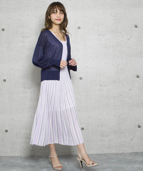 LUGG NAGG(ラグナグ)の「【Jewelobe/ ジュエローブ】ストライプノースリーブニットワンピース(ワンピース・レディース・パープル/ブルー/ベージュ・FREE)」の11枚目の写真