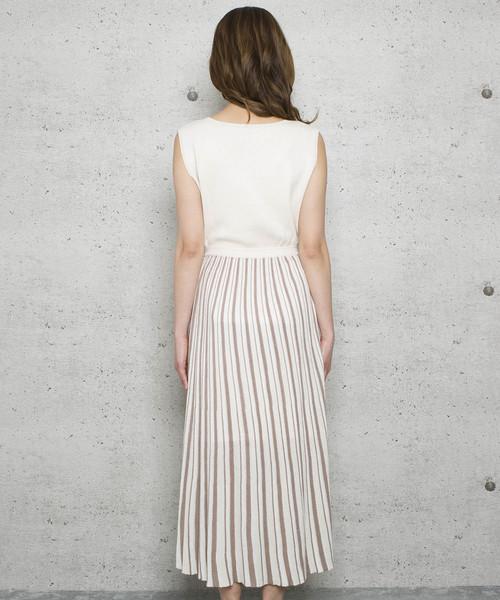 LUGG NAGG(ラグナグ)の「【Jewelobe/ ジュエローブ】ストライプノースリーブニットワンピース(ワンピース・レディース・パープル/ブルー/ベージュ・FREE)」の14枚目の写真
