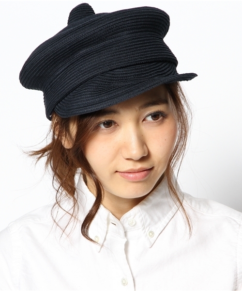 BEAMS BOY(ビームスボーイ)の「Cableami×BEAMS BOY / ブレード キャスケット(キャスケット・レディース・イエロー/ネイビー・ONE SIZE)」の3枚目の写真