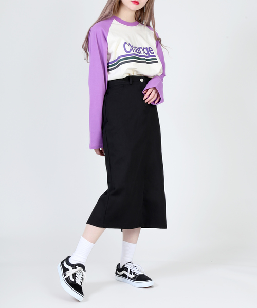 DING（ディング）の「DING/ChangeビッグラグランTシャツ（Tシャツ/カットソー・レディース・パープル/ライム・FREE）」の7枚目の写真