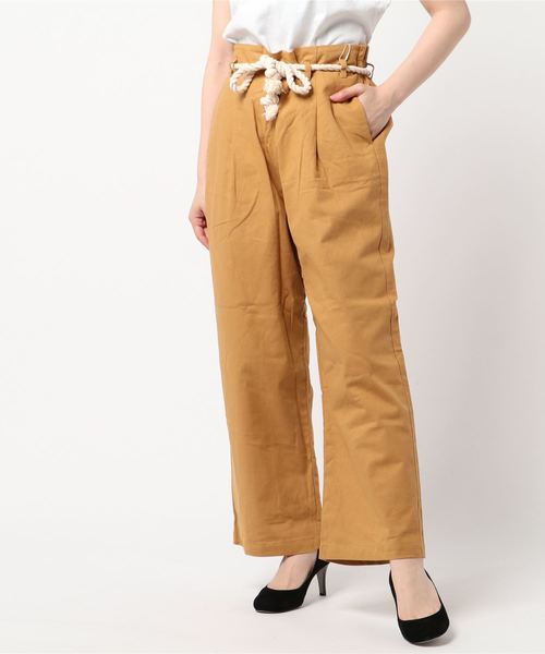 STYLEBLOCK(スタイルブロック)の「綿プリペラワイドパンツ(その他パンツ・レディース・キャメル/ブラック/カーキ・M)」の3枚目の写真