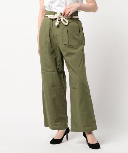 STYLEBLOCK(スタイルブロック)の「綿プリペラワイドパンツ(その他パンツ・レディース・キャメル/ブラック/カーキ・M)」の1枚目の写真