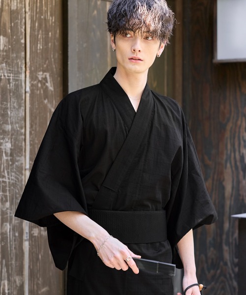 ASTRONOMY（アストロノミー）の「浴衣5点セット 帯 下駄 扇子 巾着 男性浴衣（浴衣・メンズ・A/B/C/D/E/F/G/H/I/J/K/L/M/N/O/P/Q/R/S/T/U/V/W/X/Y/その他4/その他2/その他3/その他1/ブラック系/ネイビー系/その他5/その他8/その他10/その他7/その他9/その他6・S/M/L/XL/XS）」の9枚目の写真