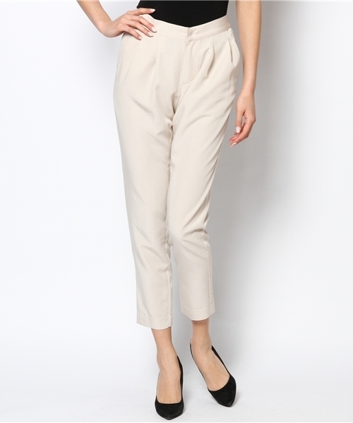 MYSELF ABAHOUSE（マイセルフアバハウス）の「エアリーポプリン２タックパンツ（スラックス・レディース・オレンジ系その他/ネイビー/アイボリー/ベージュ・SMALL/MEDIUM/LARGE）」の2枚目の写真