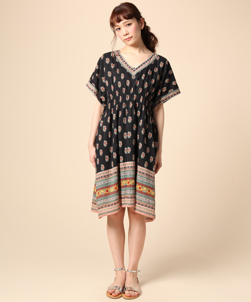 green label relaxing(グリーンレーベルリラクシング)の「INDIA FLW/PRT BEADS ワンピース(ワンピース・レディース・オフホワイト/ブラック/イエロー・FREE)」の11枚目の写真