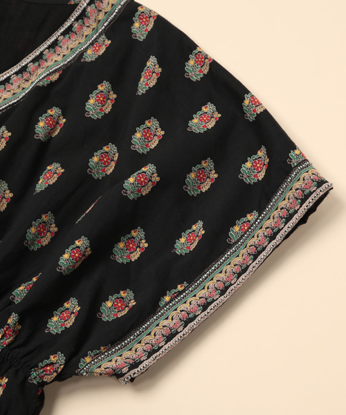 green label relaxing(グリーンレーベルリラクシング)の「INDIA FLW/PRT BEADS ワンピース(ワンピース・レディース・オフホワイト/ブラック/イエロー・FREE)」の5枚目の写真