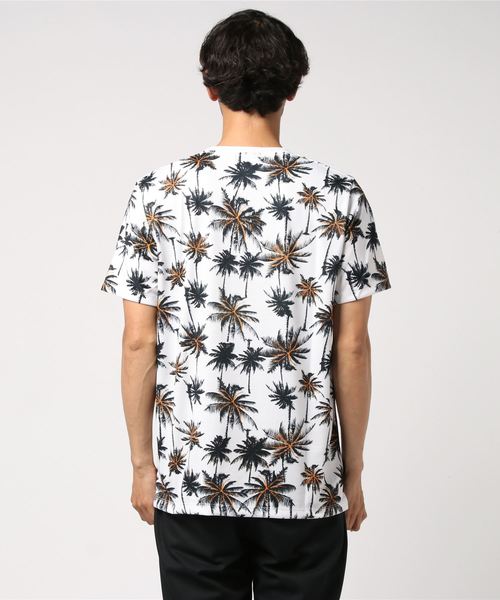 おしゃれスタ(オシャレスタ)の「パームツリープリントクルーネックTシャツ(KU)(Tシャツ/カットソー・メンズ・ホワイト/ブラック・M/L)」の4枚目の写真