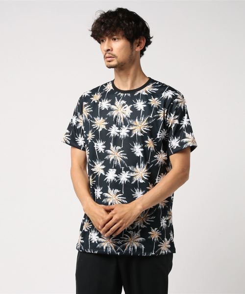 おしゃれスタ(オシャレスタ)の「パームツリープリントクルーネックTシャツ(KU)(Tシャツ/カットソー・メンズ・ホワイト/ブラック・M/L)」の13枚目の写真