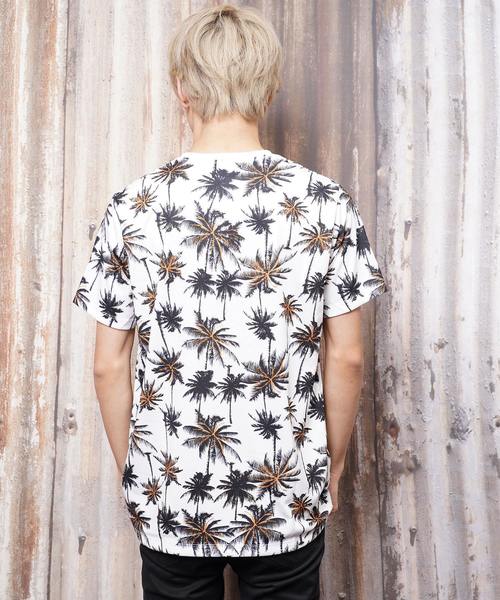 おしゃれスタ(オシャレスタ)の「パームツリープリントクルーネックTシャツ(KU)(Tシャツ/カットソー・メンズ・ホワイト/ブラック・M/L)」の10枚目の写真