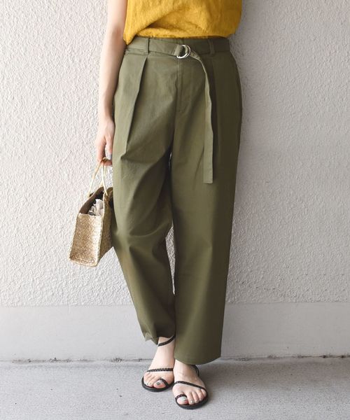 SHIPS Days（シップスデイズ）の「SHIPS Days STANDARD:タックテーパードパンツ◇（その他パンツ・レディース・ブラック/ベージュ/オリーブ・S～Ｍ/M～Ｌ）」の12枚目の写真