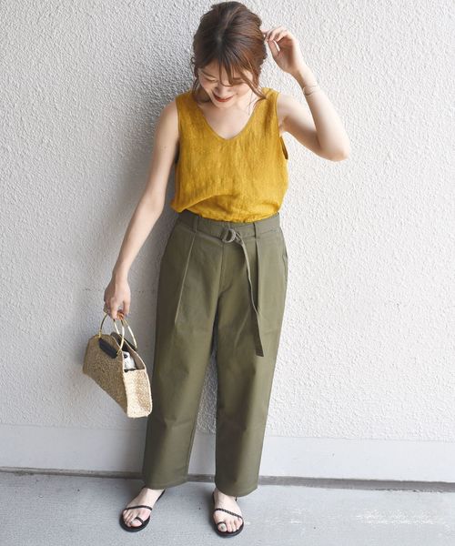 SHIPS Days（シップスデイズ）の「SHIPS Days STANDARD:タックテーパードパンツ◇（その他パンツ・レディース・ブラック/ベージュ/オリーブ・S～Ｍ/M～Ｌ）」の14枚目の写真