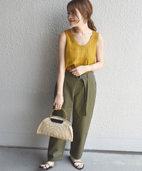 SHIPS Days（シップスデイズ）の「SHIPS Days STANDARD:タックテーパードパンツ◇（その他パンツ・レディース・ブラック/ベージュ/オリーブ・S～Ｍ/M～Ｌ）」の19枚目の写真