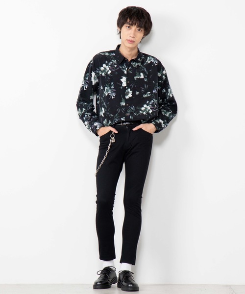 WEGO（ウィゴー）の「WEGO/ダークフラワーシャツ（シャツ/ブラウス・メンズ・ブラック/ブラック系その他・MEDIUM/LARGE）」の11枚目の写真