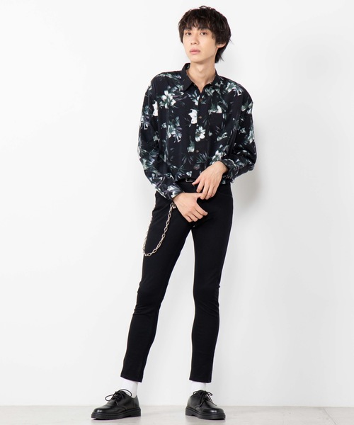 WEGO（ウィゴー）の「WEGO/ダークフラワーシャツ（シャツ/ブラウス・メンズ・ブラック/ブラック系その他・MEDIUM/LARGE）」の7枚目の写真