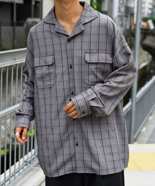 kutir（クティール）の「アソートオープンカラーシャツ（シャツ/ブラウス・メンズ・チャコールグレー/ブラック/ベージュ/ネイビー/グレー/ライトベージュ/グレイッシュベージュ・MEDIUM/LARGE）」の4枚目の写真