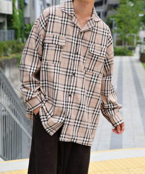 kutir（クティール）の「アソートオープンカラーシャツ（シャツ/ブラウス・メンズ・チャコールグレー/ブラック/ベージュ/ネイビー/グレー/ライトベージュ/グレイッシュベージュ・MEDIUM/LARGE）」の6枚目の写真