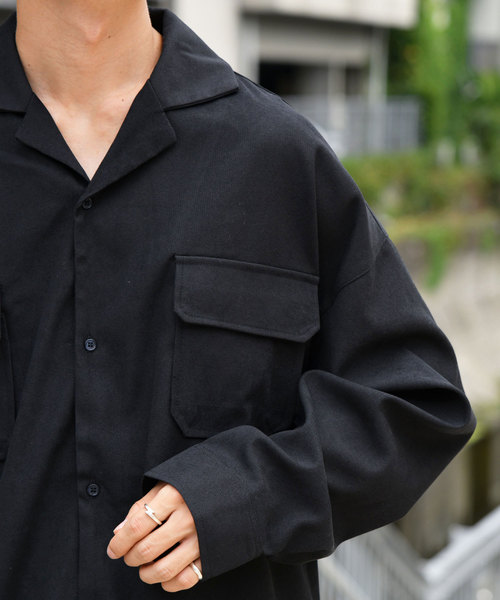 kutir（クティール）の「アソートオープンカラーシャツ（シャツ/ブラウス・メンズ・チャコールグレー/ブラック/ベージュ/ネイビー/グレー/ライトベージュ/グレイッシュベージュ・MEDIUM/LARGE）」の14枚目の写真