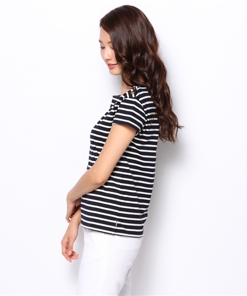 green label relaxing（グリーンレーベルリラクシング）の「GC カタアキ BOR S/SL POカットソー（Tシャツ/カットソー・レディース・オフホワイト/ブラック/コバルトブルー・フリー）」の9枚目の写真