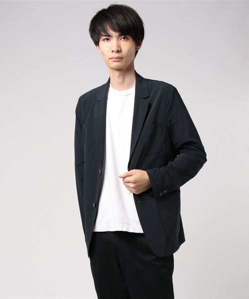 SOLIDO(ソリード)の「SOLIDO/PONTE パッカブルナイロンジャケット(テーラードジャケット)」|ブラック