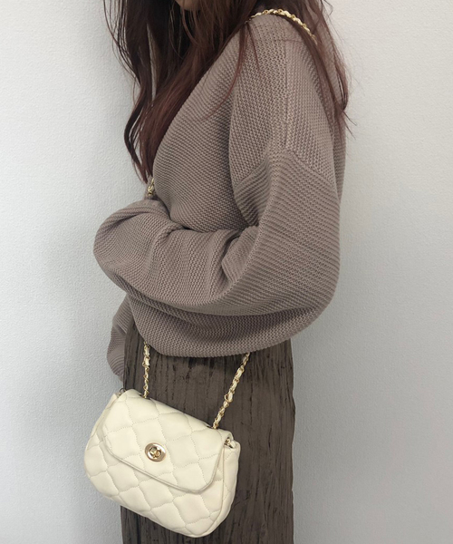 apres jour（アプレジュール）の「【apres jour×ARIAZ】キルティングショルダーバッグ（ショルダーバッグ・レディース・ブラック/オフホワイト・FREE）」の2枚目の写真