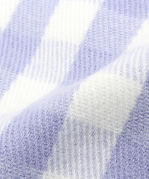 WEGO（ウィゴー）の「WEGO/ギンガムチェックスヌード（ストール/ショール・レディース・パープル/サックスブルー・FREE）」の6枚目の写真