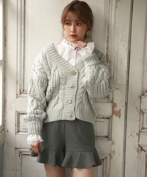 one after another NICE CLAUP(ワンアフターアナザーナイスクラップ)の「太ベルト付きフリルショートパンツ(その他パンツ・レディース・ブラック系その他/ブラウン/ブラウン系その他/カーキ・FREE)」の8枚目の写真