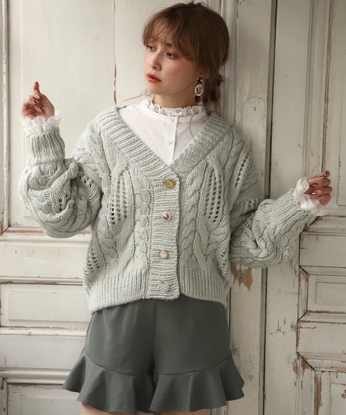 one after another NICE CLAUP(ワンアフターアナザーナイスクラップ)の「太ベルト付きフリルショートパンツ(その他パンツ・レディース・ブラック系その他/ブラウン/ブラウン系その他/カーキ・FREE)」の9枚目の写真