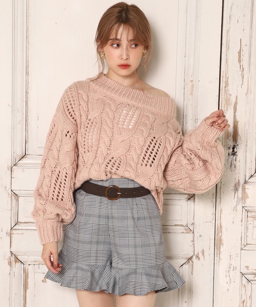 one after another NICE CLAUP(ワンアフターアナザーナイスクラップ)の「太ベルト付きフリルショートパンツ(その他パンツ・レディース・ブラック系その他/ブラウン/ブラウン系その他/カーキ・FREE)」の22枚目の写真