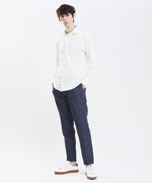 RECENCY OF MINE（リーセンシー オブ マイン）の「【Recency of Mine】コンパクトモックロディ無地シャツ（ビジネスシャツ・メンズ・サックスブルー/ホワイト/ブラウン/ベージュ・44/46/48/50）」の16枚目の写真