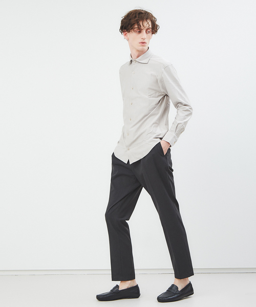 RECENCY OF MINE（リーセンシー オブ マイン）の「【Recency of Mine】コンパクトモックロディ無地シャツ（ビジネスシャツ・メンズ・サックスブルー/ホワイト/ブラウン/ベージュ・44/46/48/50）」の5枚目の写真