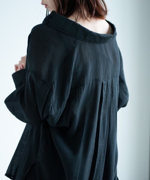 Aunt Marie's（アントマリーズ）の「AUNT MARIE'S シアーロングスリーブシャツ（シャツ/ブラウス・レディース・ブラック/ベージュ/ライトグリーン/ナチュラル・FREE）」の13枚目の写真