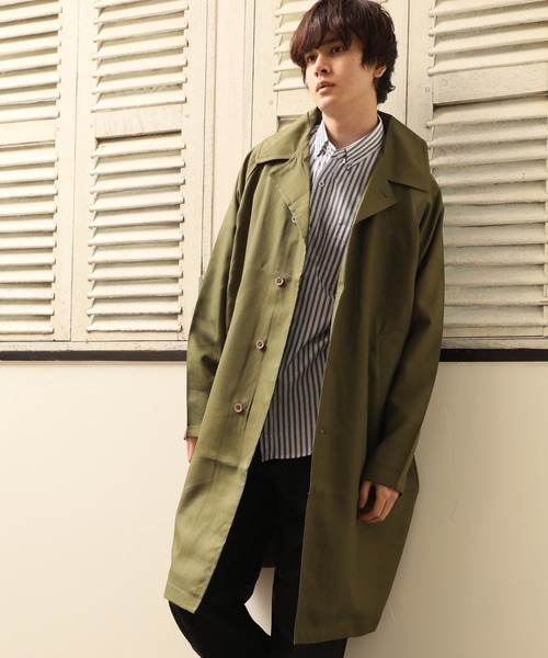 レトロチェック 無地 ステンカラーコート オータムコート ジャケット アウター ステンカラーコート ステンカラーコート オーバーサイズ 新作 の ステンカラーコート