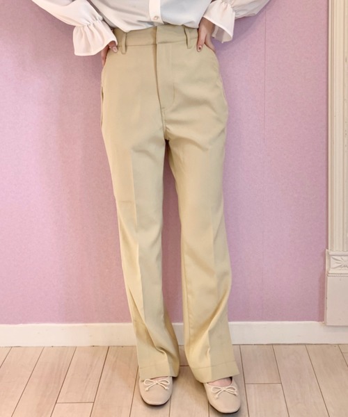 EPIMI E'PIMMY(エピミエピミー)の「バックベルテッドセミフレアパンツ(その他パンツ・レディース・ピンク系その他/ベージュ/ピンク・MEDIUM)」の1枚目の写真