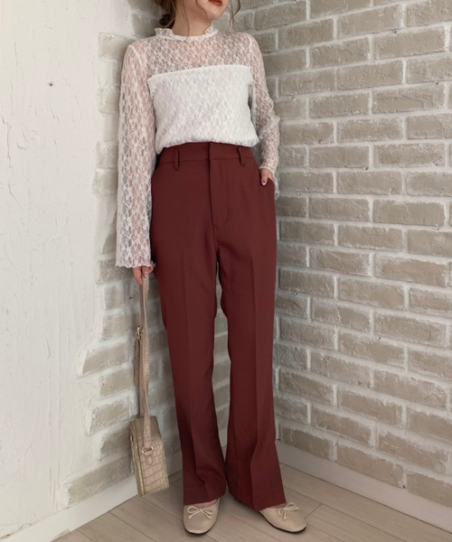 EPIMI E'PIMMY(エピミエピミー)の「バックベルテッドセミフレアパンツ(その他パンツ・レディース・ピンク系その他/ベージュ/ピンク・MEDIUM)」の14枚目の写真