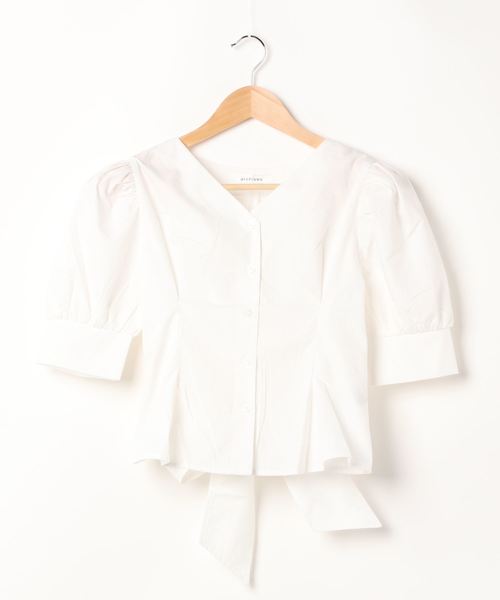 archives(アルシーヴ)の「バックリボンボリューム袖ブラウス(シャツ/ブラウス・レディース・オフホワイト/ベージュ/グリーン・MEDIUM)」の5枚目の写真