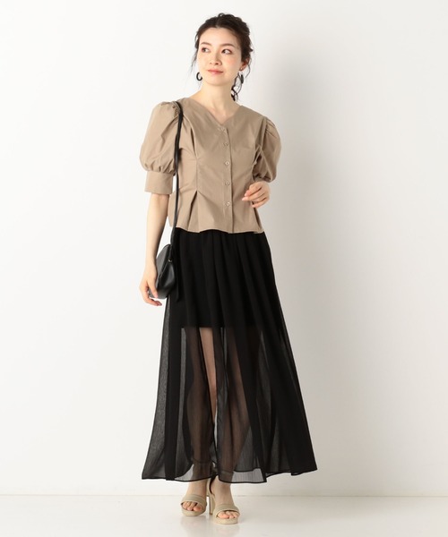 archives(アルシーヴ)の「バックリボンボリューム袖ブラウス(シャツ/ブラウス・レディース・オフホワイト/ベージュ/グリーン・MEDIUM)」の6枚目の写真