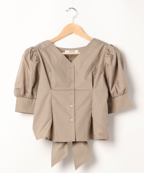 archives(アルシーヴ)の「バックリボンボリューム袖ブラウス(シャツ/ブラウス・レディース・オフホワイト/ベージュ/グリーン・MEDIUM)」の14枚目の写真