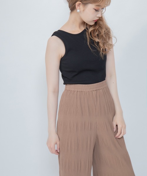 Mysa&Liina（ミーサリーナ）の「ショルダーデザインタンク（タンクトップ・レディース・ブラック/グレイッシュベージュ/アイボリー/ミント・M）」の13枚目の写真