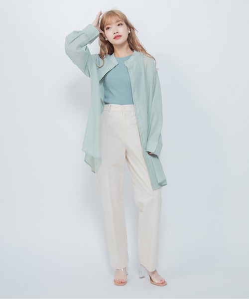 Mysa&Liina（ミーサリーナ）の「ショルダーデザインタンク（タンクトップ・レディース・ブラック/グレイッシュベージュ/アイボリー/ミント・M）」の5枚目の写真