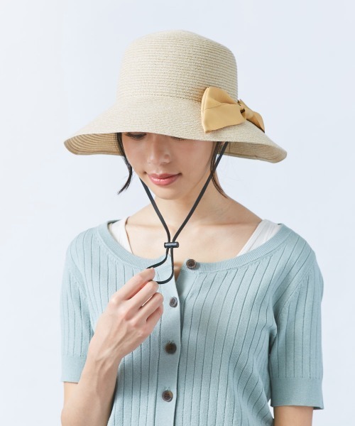 milsa（ミルサ）の「【milsa】[WEB別注]WASHABLE BRAID CAPE / 【ミルサ】ウォッシャブル ブレード キャペリン（ハット・レディース・アイボリー/ブラック/ブラウン/ベージュ/ブルー/ネイビー/ライトブルー/パープル/マスタード/ピンク/スモークピンク/サーモンピンク/レッド系その他/ワイン・59cm/M/57.5cm）」の9枚目の写真