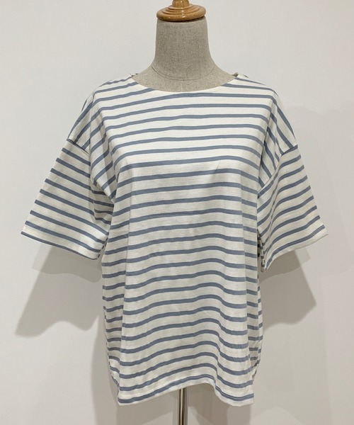 LE MORE(リモア)の「ボーダールーズTEE(Tシャツ/カットソー・レディース・ベージュ/サックスブルー/ミント・FREE)」の9枚目の写真