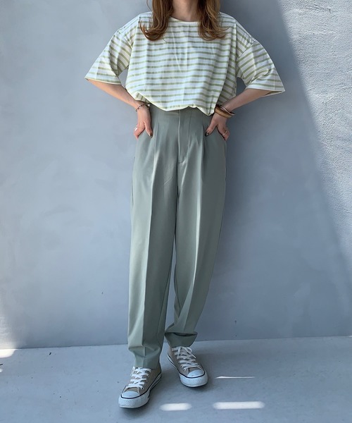 LE MORE(リモア)の「ボーダールーズTEE(Tシャツ/カットソー・レディース・ベージュ/サックスブルー/ミント・FREE)」の17枚目の写真