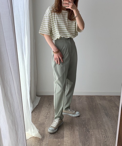 LE MORE(リモア)の「ボーダールーズTEE(Tシャツ/カットソー・レディース・ベージュ/サックスブルー/ミント・FREE)」の19枚目の写真