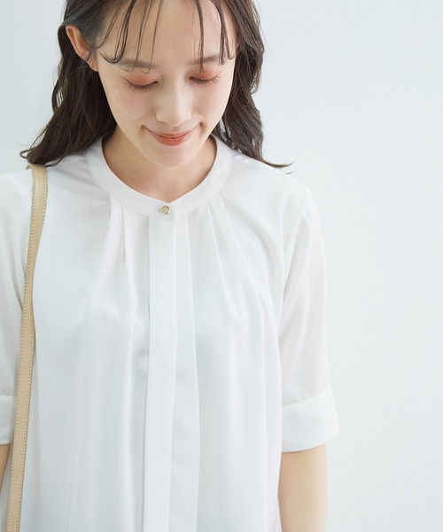 【EASYCARE】【新色追加】2WAYフロントタックブラウス