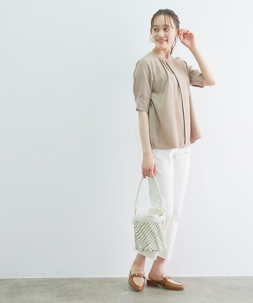 【EASYCARE】【新色追加】2WAYフロントタックブラウス