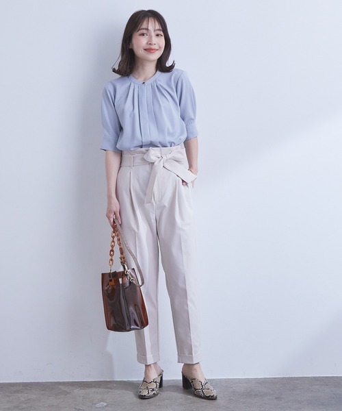 【EASYCARE】【新色追加】2WAYフロントタックブラウス