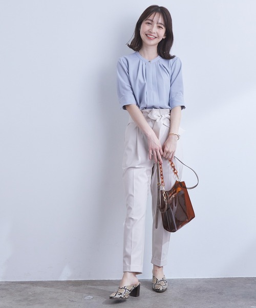 【EASYCARE】【新色追加】2WAYフロントタックブラウス