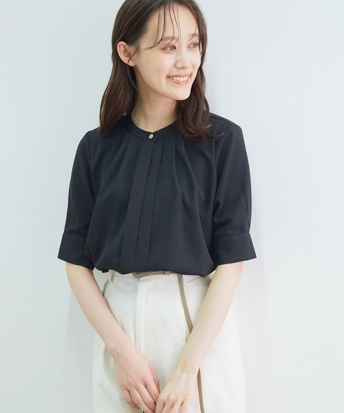 【EASYCARE】【新色追加】2WAYフロントタックブラウス