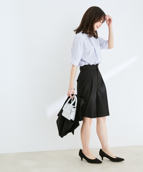 【EASYCARE】【新色追加】2WAYフロントタックブラウス